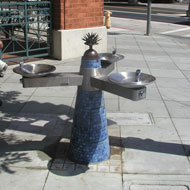 The design of the revitalized Promenade included amenities such as custom designed drinking fountains, Source: MIG