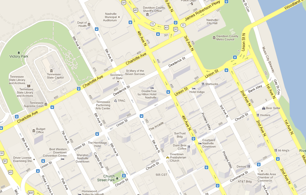 Deaderick Street Source: Google Maps, 2012